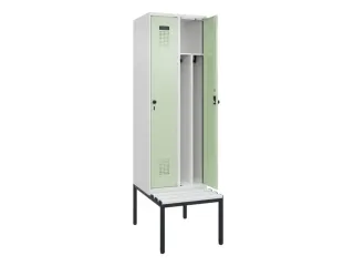 locker met bank,voor scheiding van kleding,HxBxD 2120x600x815mm,2vak - 1