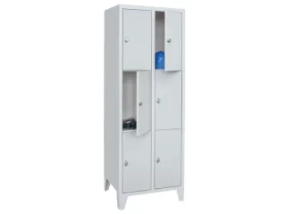 lockerkast,HxBxD 1850x600x500mm,2x3vakken,RAL7035,front RAL7035 - 1