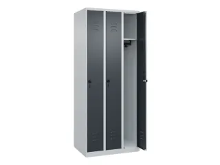 locker,HxBxD 1850x750x500mm,3vak,vak B 250mm,draaigrendel - 2