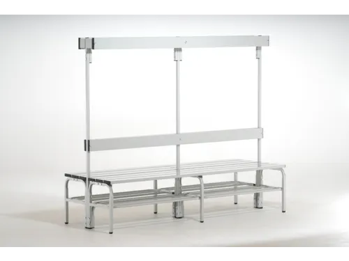 dubbele zitbank,HxLxD 1650x2000x725mm,alu. lijsten,frame RVS RAL7035