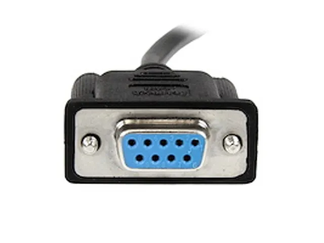 1m zwarte DB9 RS232 seriële nullmodemkabel F/F