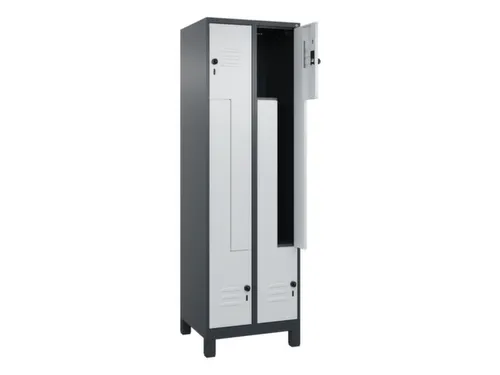 Z-garderobekast,HxBxD 1950x600x500mm,vak B 150/300mm,draaigrendel