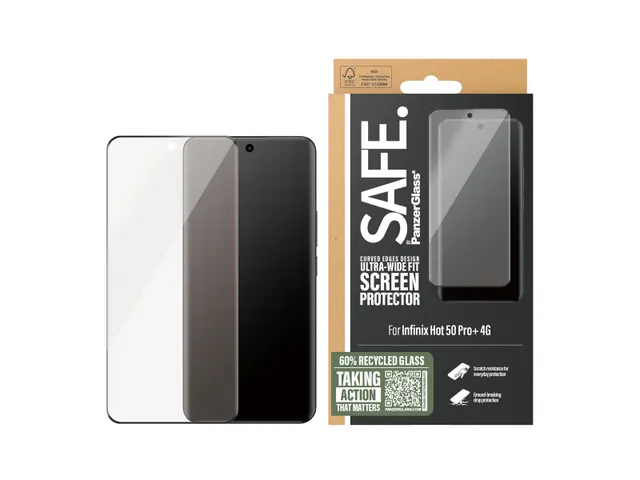 PanzerGlass SAFE. by Screen Protector w. Black Frame Infinix Hot 50