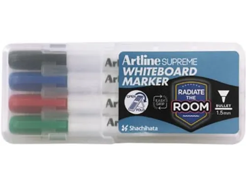 Supreme whiteboardmarker 1.5mm rond assorti etui 4 stuks