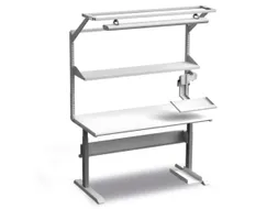 draagarm v. lamp,v. montagetafel,ESD,B 1500mm,staal,lichtgrijs