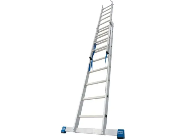 échelle télescopique polyvalente 3x9 échelons lisse L 2 6-6 05m alu