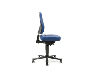 Werkplaatsstoel,zitting kunstleer blauw - 3