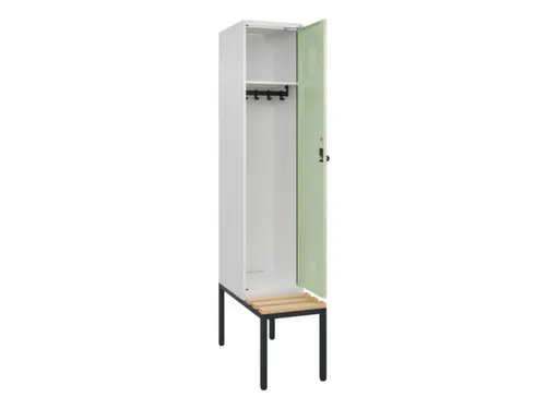 locker met bank,HxBxD 2120x400x815mm,1vak,vak B 400mm,draaigrendel