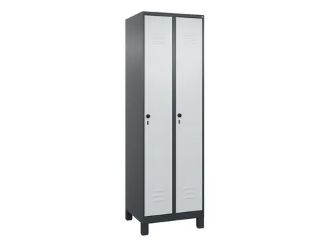 locker,HxBxD 1950x600x500mm,2vak,vak B 300mm,draaigrendel,voeten