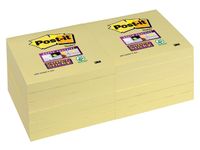 Memoblok 3M Post-it 654 Super Sticky 76x76mm geel