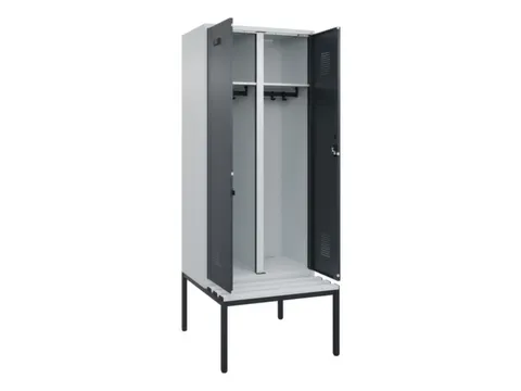 locker met bank,voor scheiding van kleding,HxBxD 2120x800x815mm,2vak
