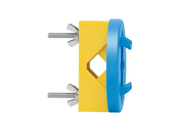 Wandhouder Martor voor verzameldoos gebruikte mesjes geel