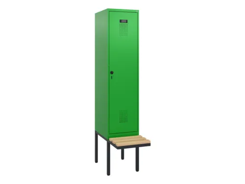 locker met bank,HxBxD 1950x400x815mm,1vak,vak B 400mm,draaigrendel