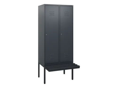 locker met bank,HxBxD 1950x800x815mm,2vak,vak B 400mm,cil.-slot