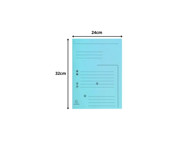 Dossiermap 2 kleppen SUPER 250 Contact 24x32cm Lichtblauw 25 stuks