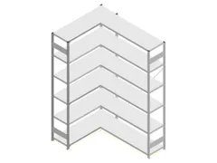 Hoekstelling Hxbxd 2500x1360/1415x435mm Veldlast 900kg 2x6legborden