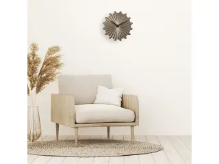 Metalen wandklok - 40cm - Stille klok - Bruin - Metaal - NeXtime "Sunn - 6