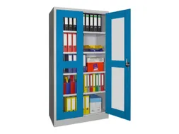 Vitrinekast Hxbxd 1950x1000x500mm Draaideuren Ral7035 Front Ral5012