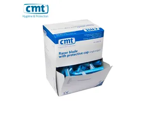 Wegwerpscheermesjes Met Beschermkap Blauw 100 Stuks Dispenser - 1
