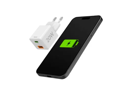 Oplader Hama USB-C/USB-A Mini PD 20W wit