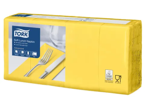 Tork 47780 Lunchservet 33x33cm 3-laags 1/4 vouw 10x150st Geel