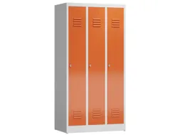 garderobekast 1800x870x500mm 3vak klink sokkel romp RAL7035 RAL3000