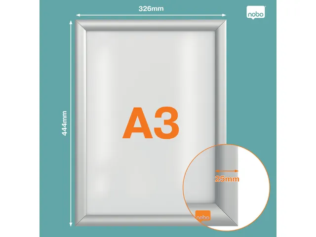 Cadre clipsable Nobo Essence A3 angle biseauté