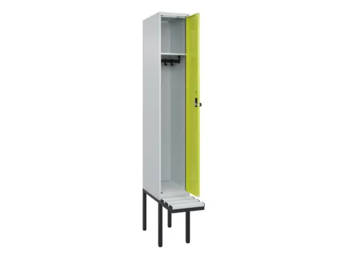locker met bank,HxBxD 2120x300x815mm,1vak,vak B 300mm,draaigrendel