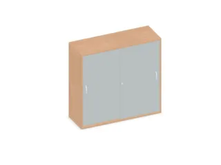 Schuifdeurkast 1150x1200x430mm Romp Beuken Decor Front Lichtgrijs - 1