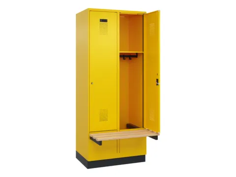 locker met bank,HxBxD 1950x800x815mm,2vak,vak B 400mm,cilinderslot