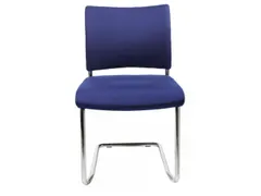 Bezoekersstoel Blauw Stof 450x480x450mm Verchroomd Sledeframe