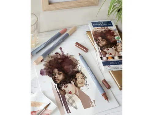 Duo aquarelmarker Goldfaber etui 6 stuks Portrait