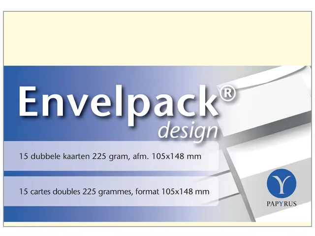 Dubbele kaart Papyrus Envelpack Design A6 105x148mm ivoor 894450 15 st
