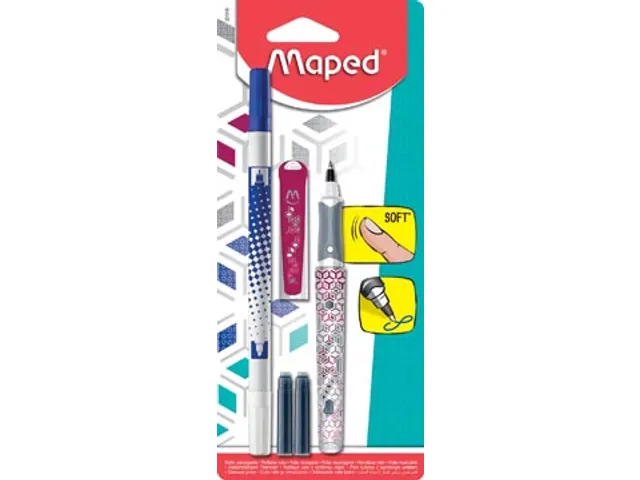 roller Classic blauw, op blister met 2 inktpatronen en 1 inktwisser