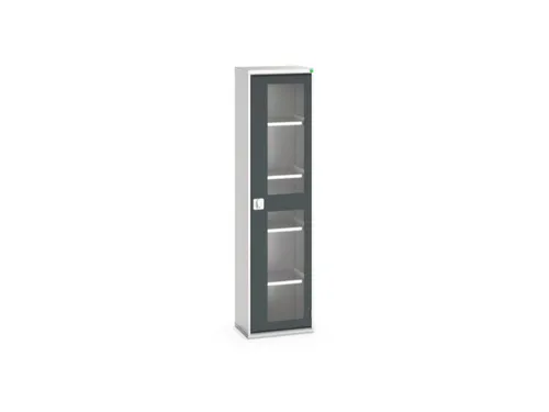 vitrinekast 2000x525x350mm 4xStalen bodem romp RAL7035 front RAL7016