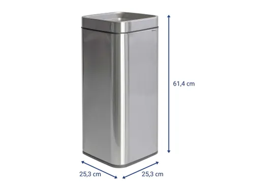 9503094 Afvalbak MAULprime 30L edelstaal 25.1x25.1x60.4cm zilver