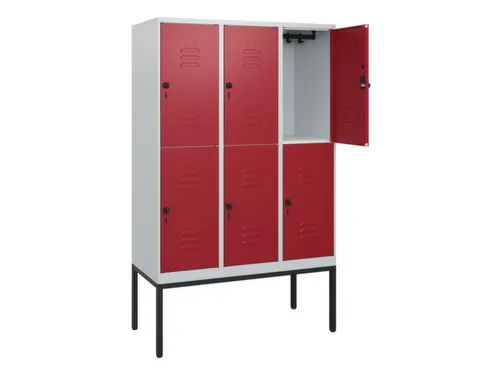 dubbeldekse locker,HxBxD 1950x1200x500mm,3x2vak.,vak B 400mm