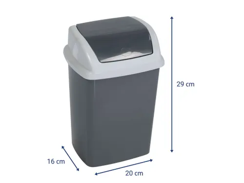 9520587 Afvalbak MAULswing 5L kunststof 20x16x29cm donkergrijs