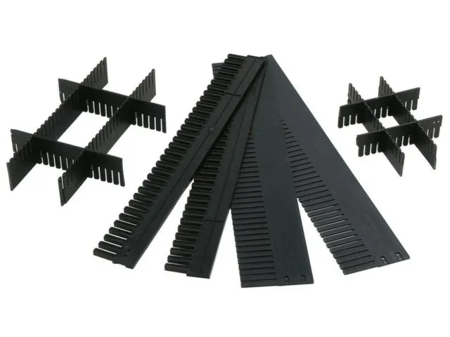 scheidingskammen,v. stapelbak,HxL 120x1150mm,dikte 5mm,PP,antraciet