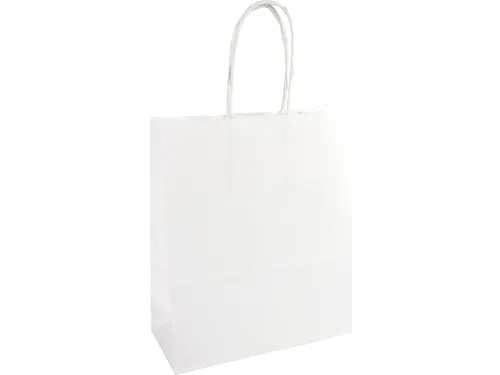 Papieren zak, ft 18 x 8 x 22 cm, wit