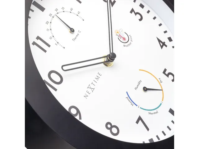 Buitenklok Nextime dia 25,5cm Daisy met thermo- en hydrometer cijfers,