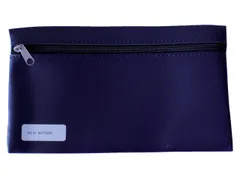 Schooletui 15x26cm met rits skai donkerblauw