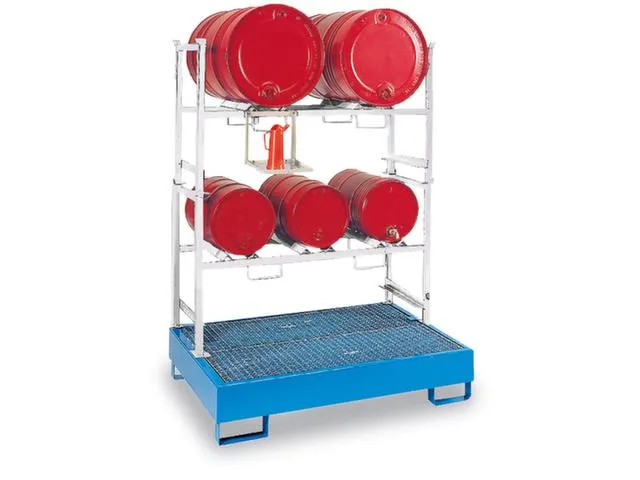 Complete Aanbieding Stapelframes 3X60L 2X200L Vaste Opvangbak Verzinkt