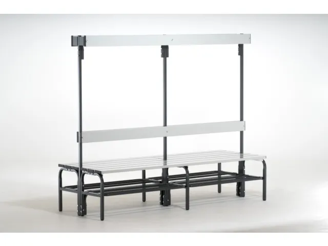 banc double HxLxP 1670x1500x725mm barres alu RAL7016