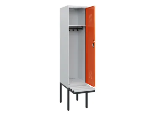locker met bank,HxBxD 1950x400x815mm,1vak,vak B 400mm,cilinderslot