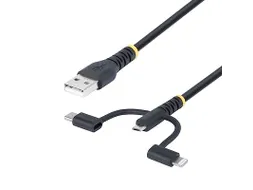 1m Robuuste USB Multi Oplaadkabel zwart