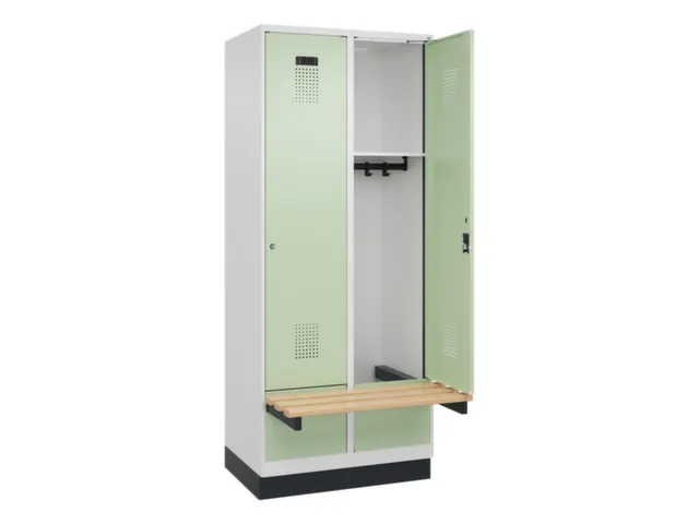 locker met bank,HxBxD 1950x800x815mm,2vak,vak B 400mm,cilinderslot