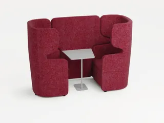 Zitgroep 2Fauteuils Tafel Geluidabsorberend Stof Rood 1320x2200x860mm - 1
