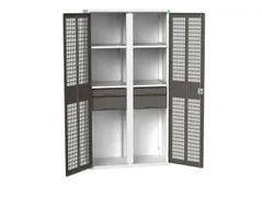 universele kast,HxBxD 2000x1050x550mm,4xStalen bodem,4lade(n)