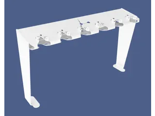 Steprek voor 6 steppen L 1006mm eenzijdig RAL9010 - 3